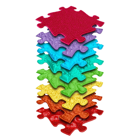 Set Covorase ortopedice senzoriale tip puzzle Curcubeu - poza 1