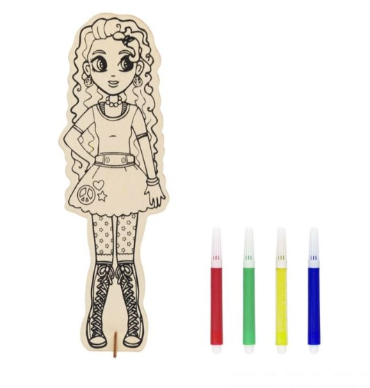 Set creatie Figurina Fata cu 4 markere,28x8 cm