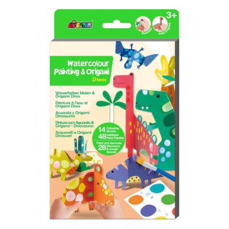 Set creativ 2 in 1 - Pictura si Origami - Dinozauri - poza 1