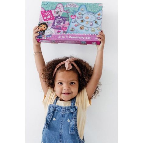 Set creativ 3 in 1, Bratari cu pandantive, carioci spray si diamont painting, Gabby s Dollhouse - poza 2