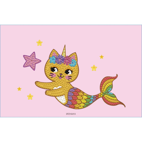 Set creativ 5 in 1, Pisica-Sirena, pictura cu diamante - poza 2