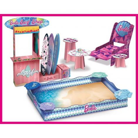 Set creativ - Barbie la plaja - nisip senzorial modelabil - Lisciani L91966 - poza 2
