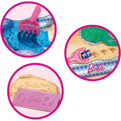 Set creativ - Barbie la plaja - nisip senzorial modelabil - Lisciani L91966 - poza 3