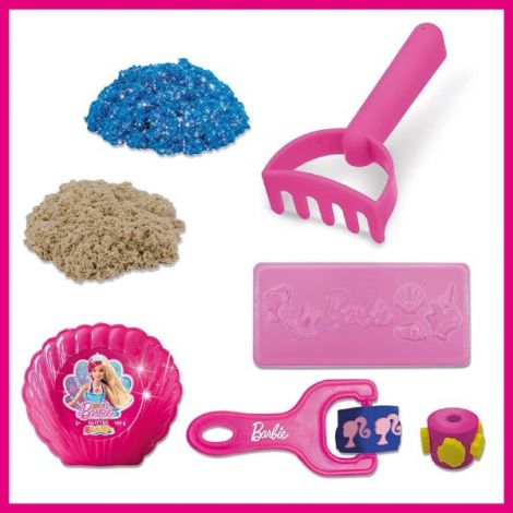 Set creativ - Barbie la plaja - nisip senzorial modelabil - Lisciani L91966 - poza 4