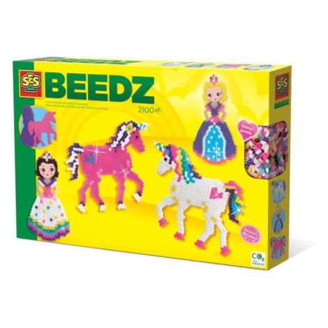 Set creativ copii Beedz - Margele de calcat cu unicorni si printese - poza 1