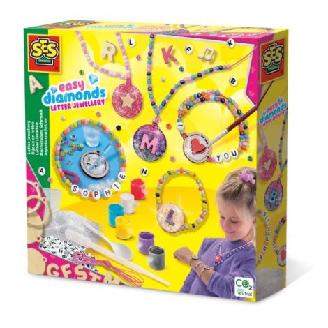 Set creativ copii - Bijuterii cu margele si litere - poza 1