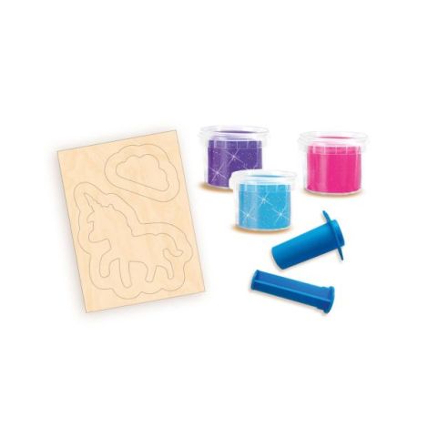 Set creativ copii cu unicorni din lemn si plastilina cu sclipici - poza 2