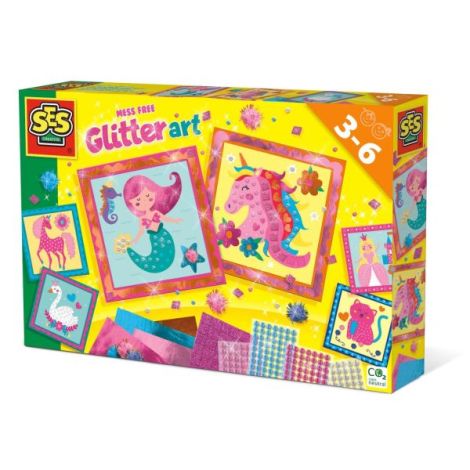 Set creativ copii - Decorare autocolante cu sclipici fara mizerie - poza 1
