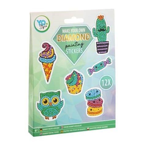 Set creativ, Creeaza propriile abtibilduri cu strasuri, Diamond paint stickers, Grafix - poza 1