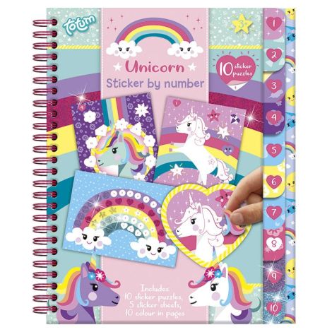 Set creativ cu abtibilduri cu unicorni, lipeste pe numere - poza 1