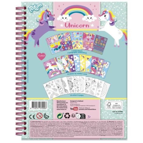 Set creativ cu abtibilduri cu unicorni, lipeste pe numere - poza 5