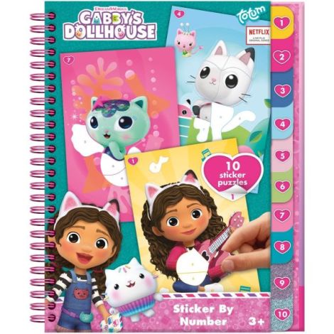 Set creativ cu abtibilduri, lipeste pe numere cu tematica Gabby Dollhouse - poza 1
