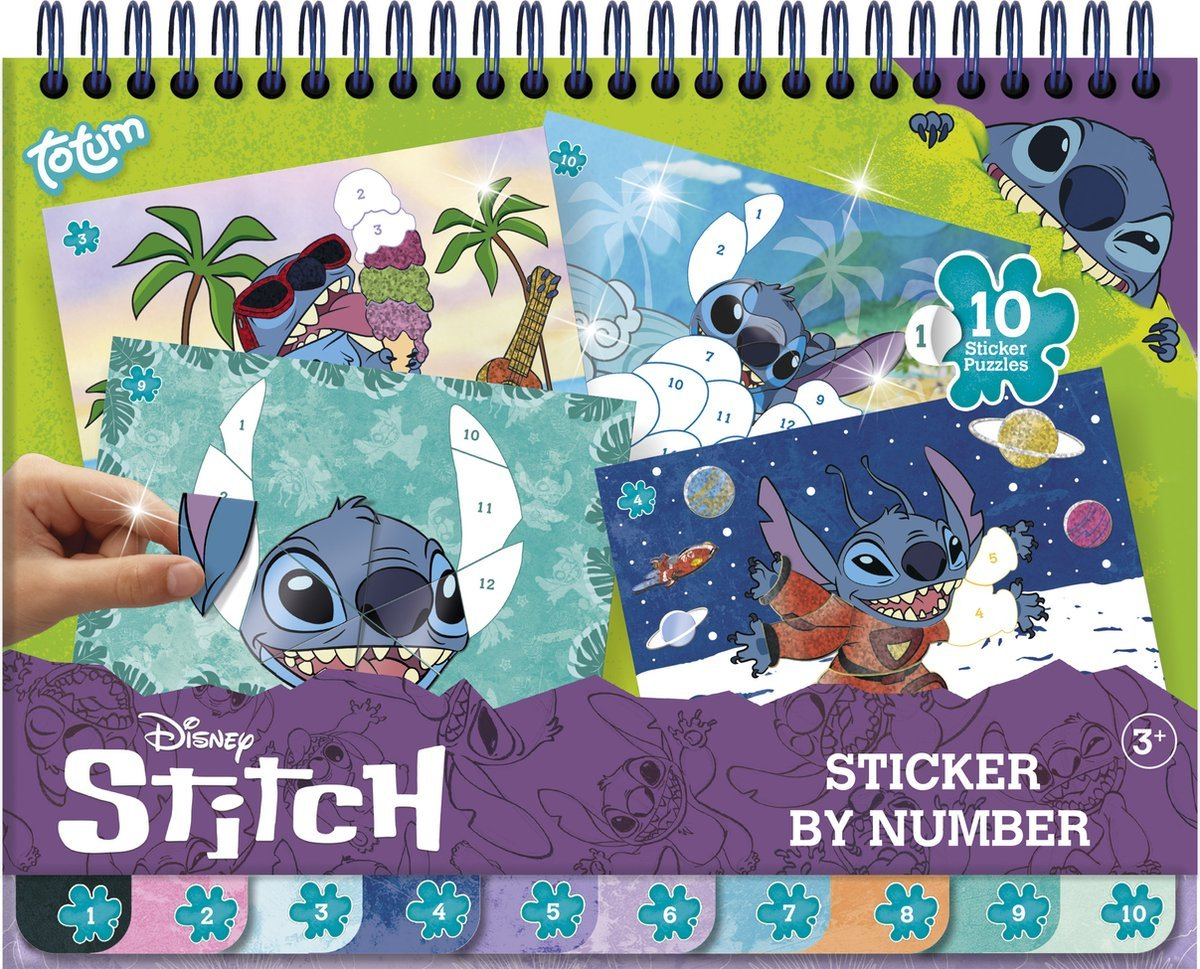 Set creativ cu abtibilduri, lipeste pe numere, Lilo si Stitch
