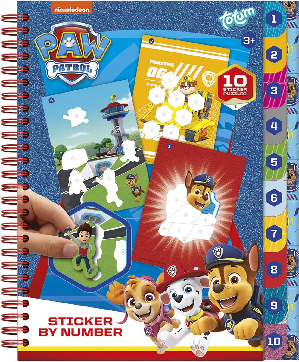 Set creativ cu abtibilduri, lipeste pe numere, Paw Patrol