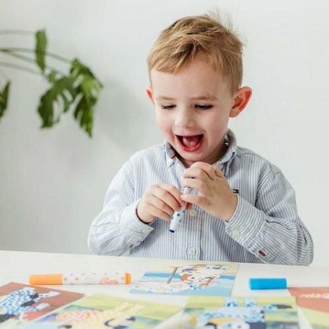 Set creativ cu markere rotunde si planse, Bluey, Totum - poza 4