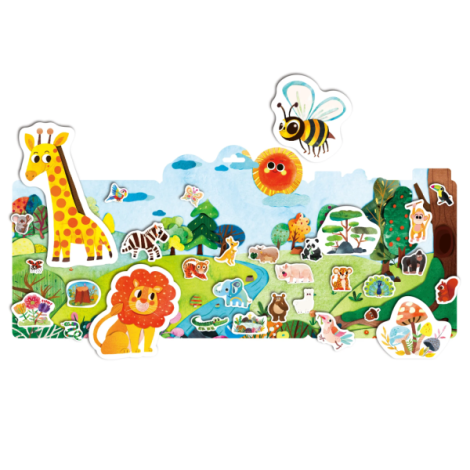Set creativ cu stickere moi reutilizabile , Animale salbatice - poza 3