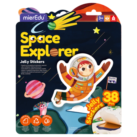Set creativ cu stickere moi reutilizabile , Exploratorul spatiului - poza 1