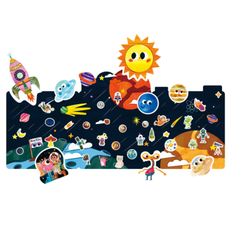 Set creativ cu stickere moi reutilizabile , Exploratorul spatiului - poza 3