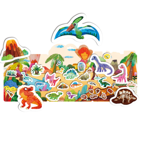 Set creativ cu stickere moi reutilizabile , Tinutul dinozaurilor - poza 3