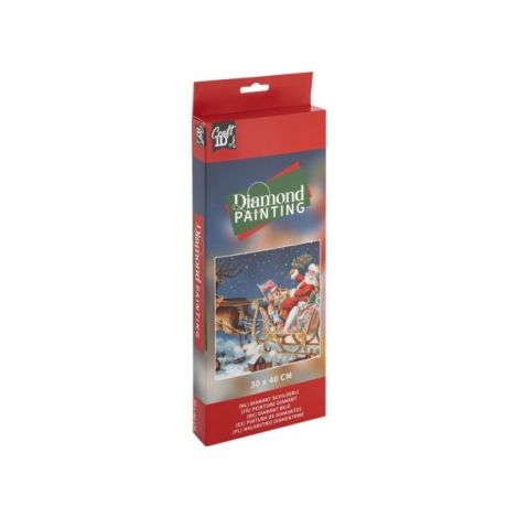 Set creativ cu tematica Craciun, Diamond Painting, Mos Craciun, 30 x 40 cm