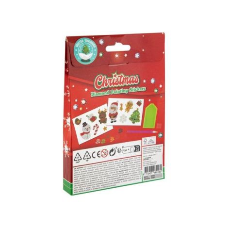 Set creativ cu tematica de Craciun, Creeaza 12 abtibilduri cu tehnica diamond paint - poza 2