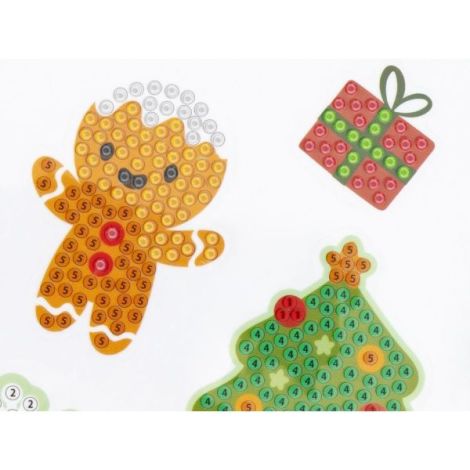 Set creativ cu tematica de Craciun, Creeaza 12 abtibilduri cu tehnica diamond paint - poza 4