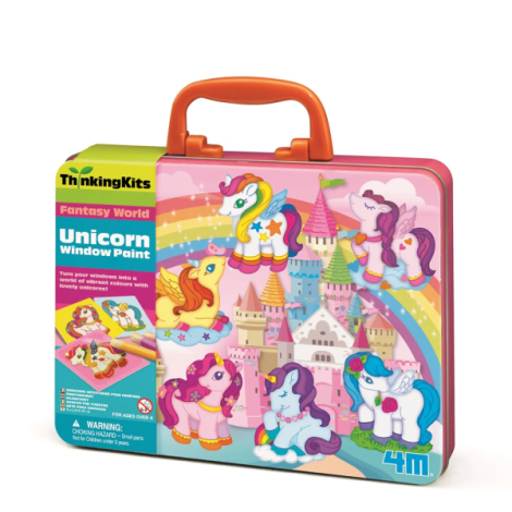 Set creativ cu vopsele pentru geam - vitralii - Unicorni - poza 1