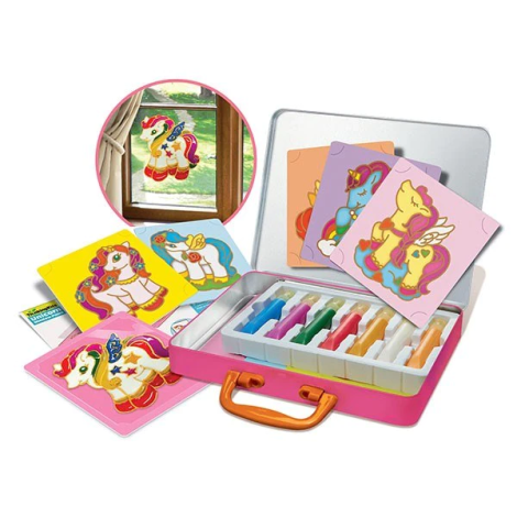 Set creativ cu vopsele pentru geam - vitralii - Unicorni - poza 2