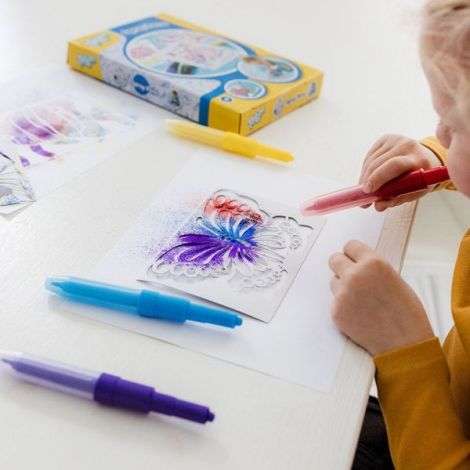 Set creativ de desenat cu sabloane si carioci spray - poza 4