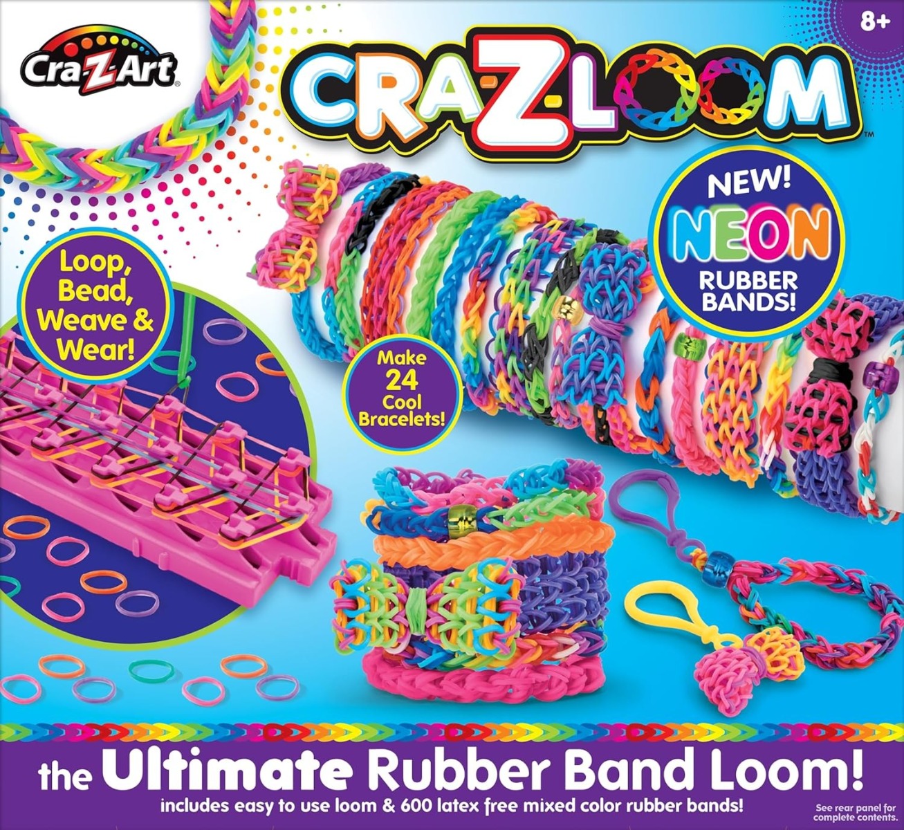Set creativ de facut bratari din benzi elastice CrazArt Ultimate Rubber Band Loom 19128 - poza 2