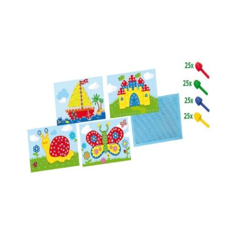 Set creativ de jucarie mozaic - Jucarie Tabla mozaic cu carduri - poza 3