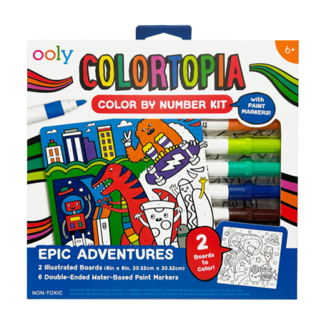 Set creativ de pictura dupa numere cu markere- Aventuri Epice (Set de 8) - poza 1