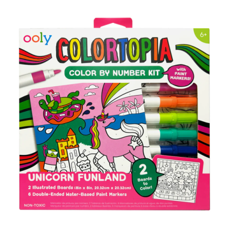 Set creativ de pictura dupa numere cu markere- Taramul Unicornilor (Set de 8) - poza 1