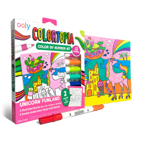Set creativ de pictura dupa numere cu markere- Taramul Unicornilor (Set de 8) - poza 2