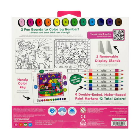 Set creativ de pictura dupa numere cu markere- Taramul Unicornilor (Set de 8) - poza 3