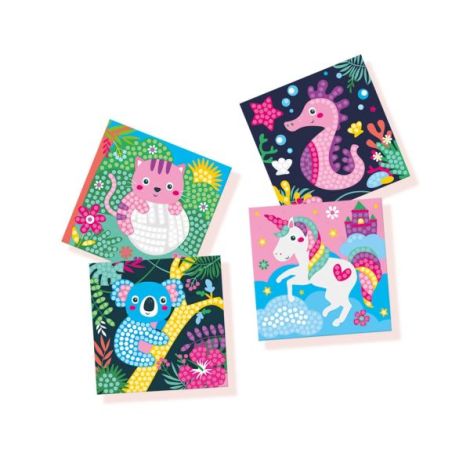 Set creativ de pictura pentru copii cu diamante si animale fericite - poza 5