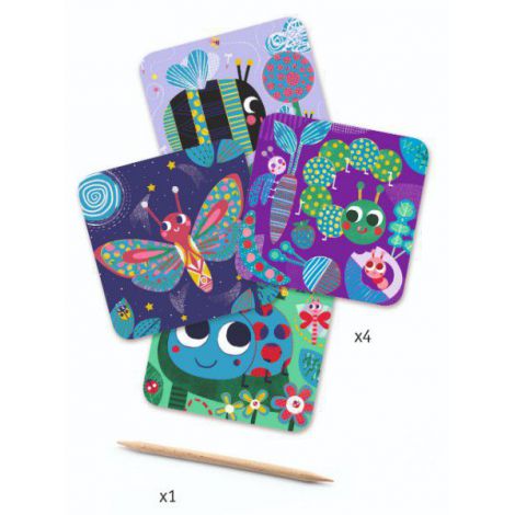 Set creativ de răzuit Djeco, Insecte prietenoase - poza 2