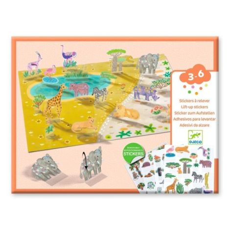 Set creativ de stickere reutilizabile Animale, Djeco - poza 1