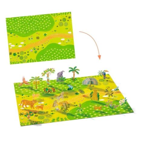 Set creativ de stickere reutilizabile Animale, Djeco - poza 2