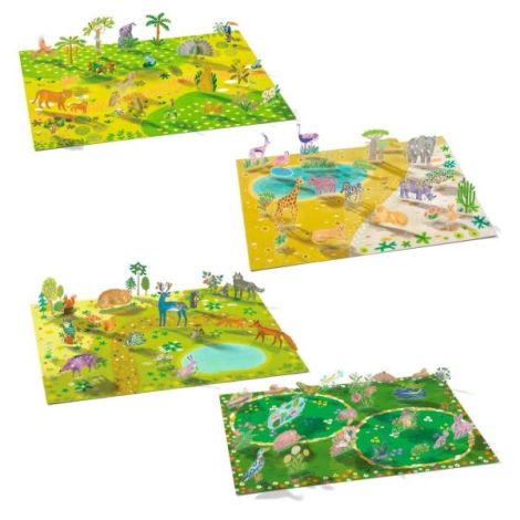 Set creativ de stickere reutilizabile Animale, Djeco - poza 5