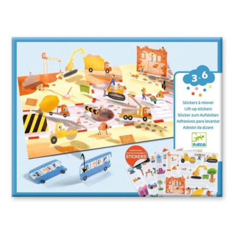 Set creativ de stickere reutilizabile Masini, Djeco - poza 1