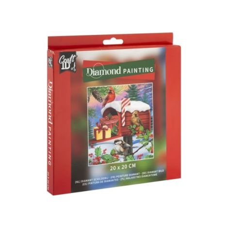 Set creativ diamond painting, cu tematica de Craciun, Casuta postala - poza 1