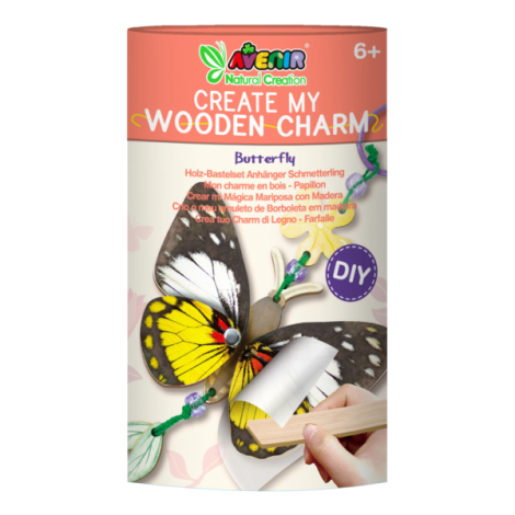 Set creativ din lemn - breloc Fluture, colectia Creatii Naturale - poza 1