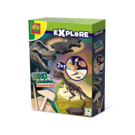 Set creativ Dino si excavarea scheletului 2 in 1 - T-rex - poza 1