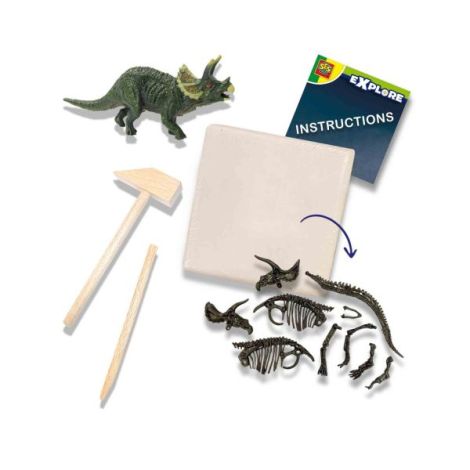 Set creativ Dino si excavarea scheletului 2 in 1 - Triceratops - poza 2