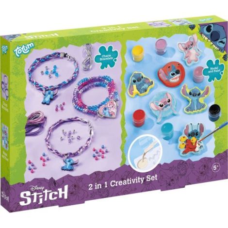Set creativ DIY 2 in 1, Creeaza bratari si figurine din ipsos, Disney Lilo si Stitch - poza 1