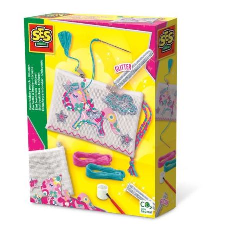 Set creativ DIY copii- Geanta brodata cu unicorn si accesorii - poza 1