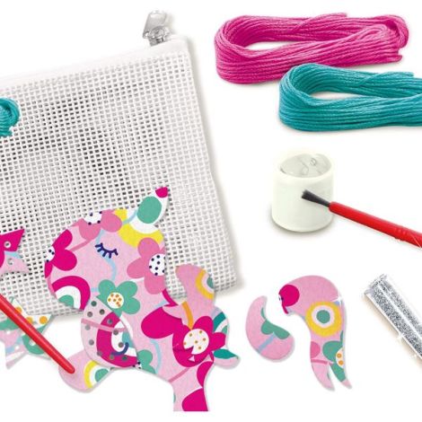 Set creativ DIY copii- Geanta brodata cu unicorn si accesorii - poza 2