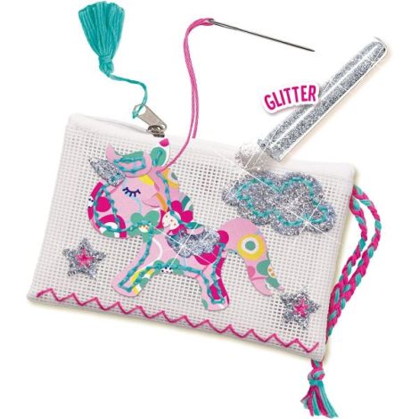 Set creativ DIY copii- Geanta brodata cu unicorn si accesorii - poza 4