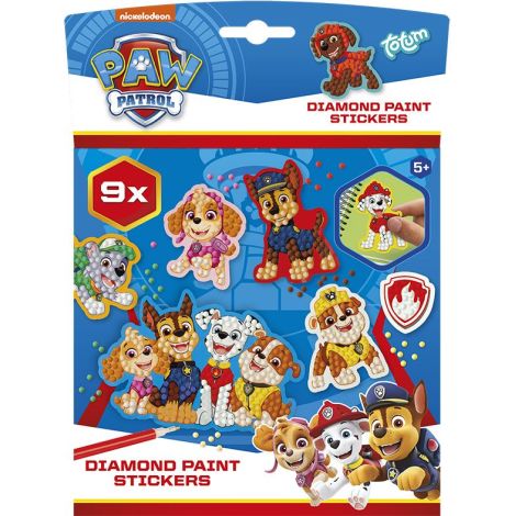 Set creativ DIY Creeaza abtibilduri cu diamond paint, Paw Patrol, Patrula Catelusilor, Totum